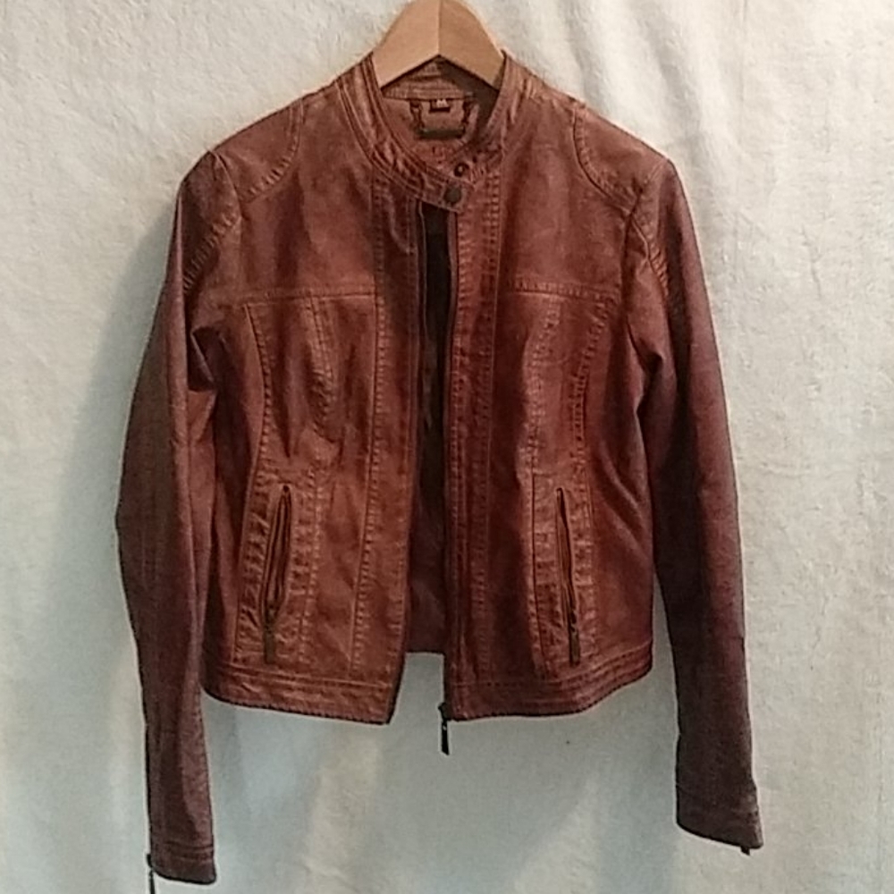 Brown faux leather jacket